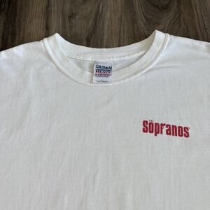 Vintage The Sopranos HBO TV Promo T-Shirt Men's Size L White 1990s